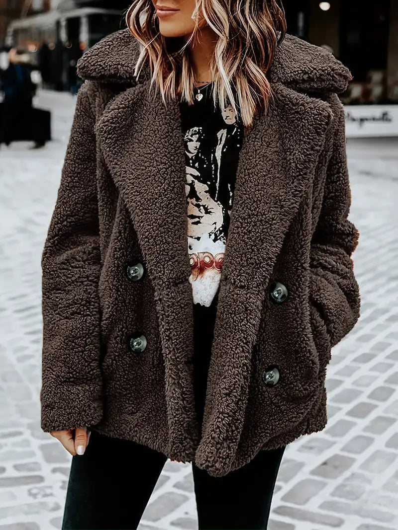 Women's Double Breasted Teddy Jacket — View 14