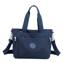 Women's Seven Compartment Shoulder Tote Bag in Navy by Juana Fashion