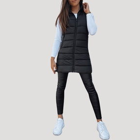 Women's Hooded Quilted Vest | Martina in Brown - Juana Fashion