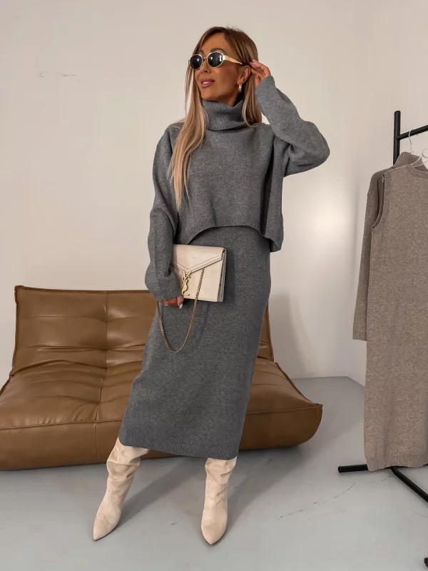 Women's Turtleneck Sweater Dress — View 2