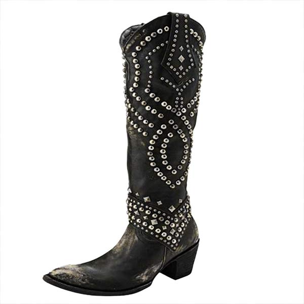 Women's Studded Knee High Boots — View 4