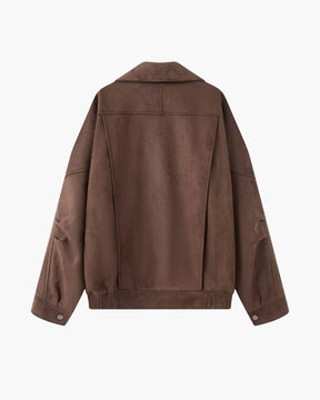 Women's Relaxed Suede-Look Jacket | Vintage in Beige - Juana Fashion