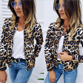 Women's Animal Print Bomber Jacket — View 5
