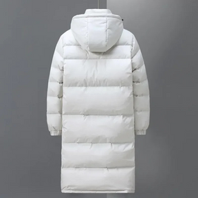 Long Hooded Quilted Coat | Robert in White - Juana Fashion