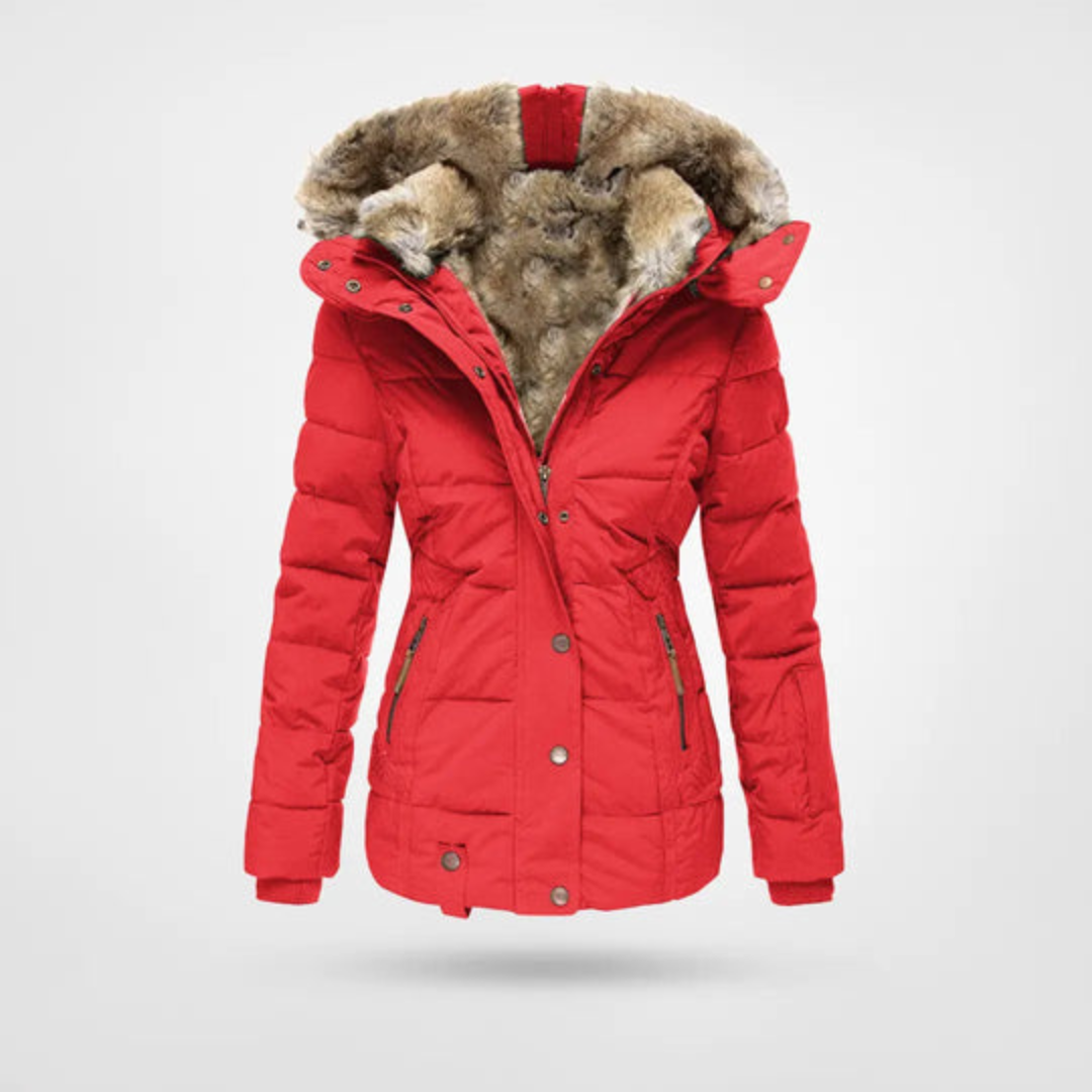 Women's Long Insulated Hooded Jacket | Jasmin in Black - Juana Fashion