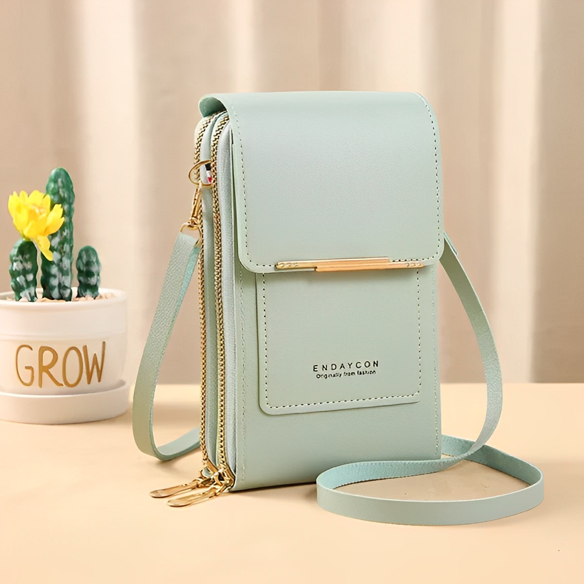 Women's Touchscreen Phone Crossbody Bag in Green by Juana Fashion