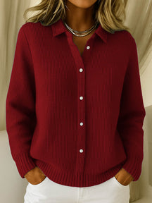 Women's Classic Button-Front Cardigan | Lisa in Blue - Juana Fashion