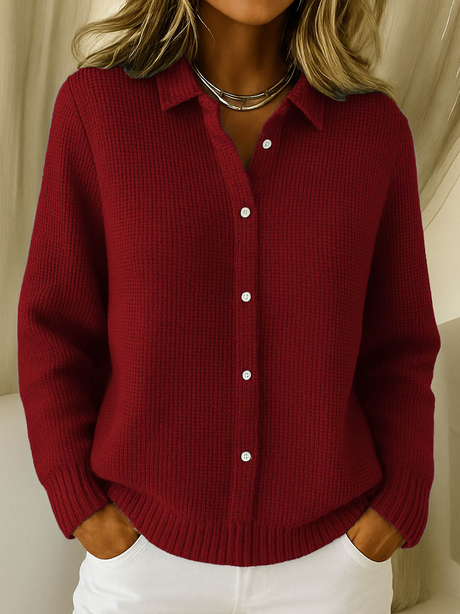 Women's Classic Button-Front Cardigan | Lisa in Blue - Juana Fashion