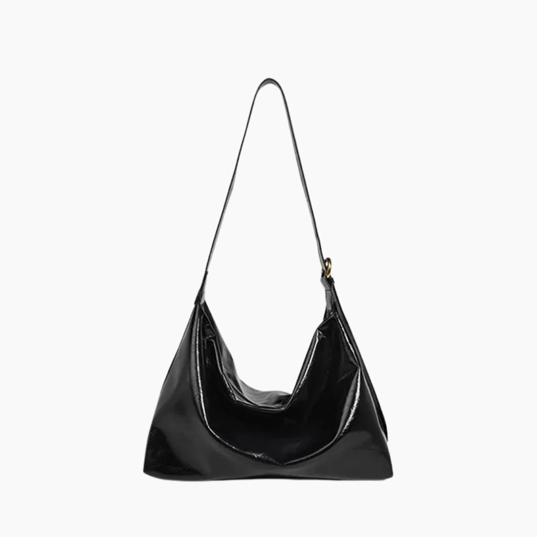 Women's Faux Leather Hobo Shoulder Bag in Black by Juana Fashion