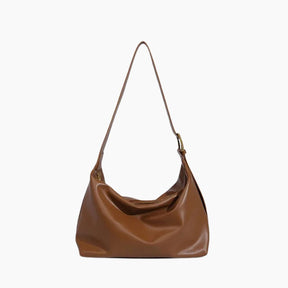 Women's Faux Leather Hobo Shoulder Bag in Camel Brown by Juana Fashion