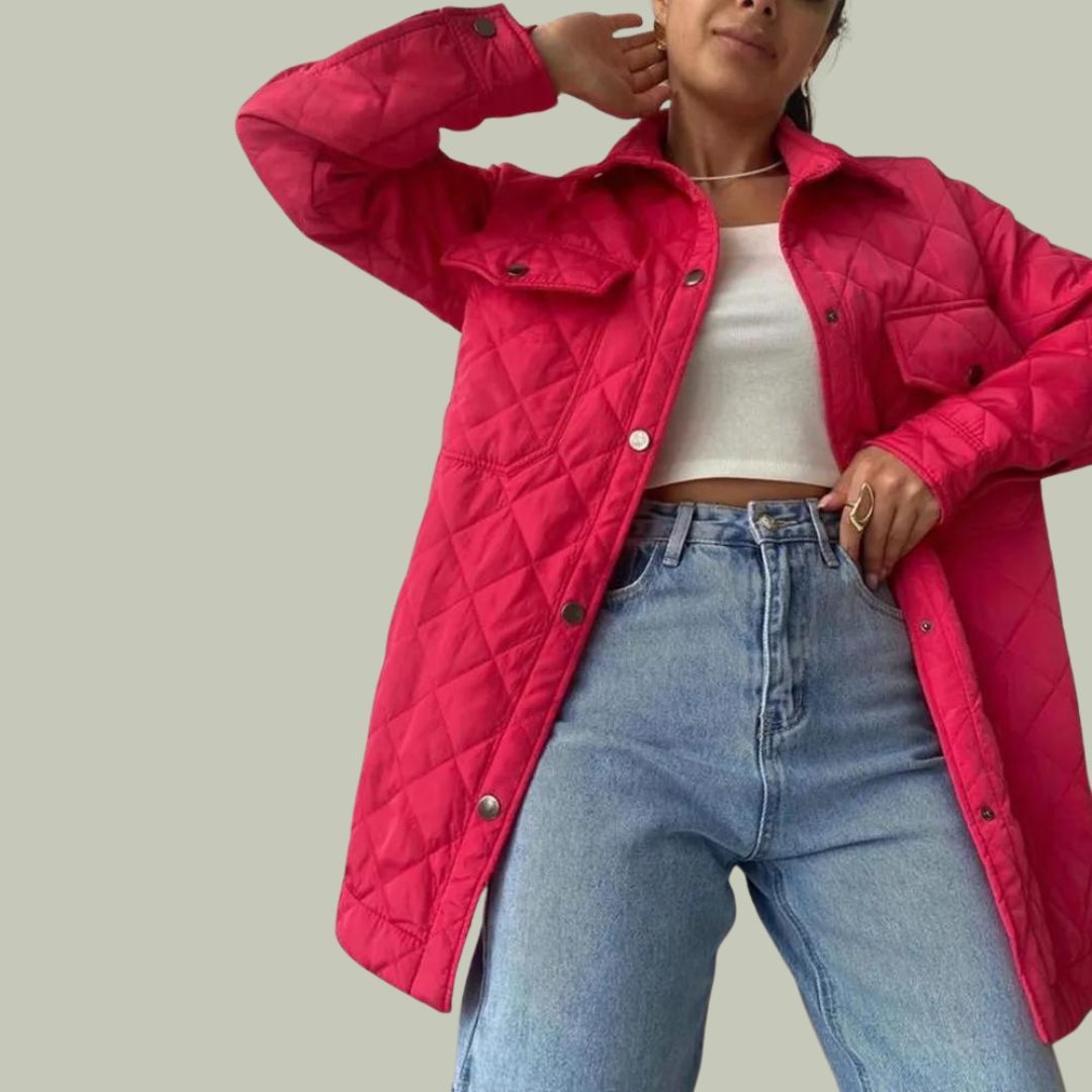 Women's Button Detail Puffer Jacket — View 15