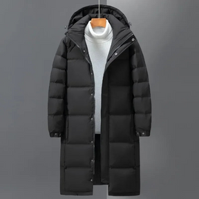 Long Hooded Quilted Coat | Robert in White - Juana Fashion