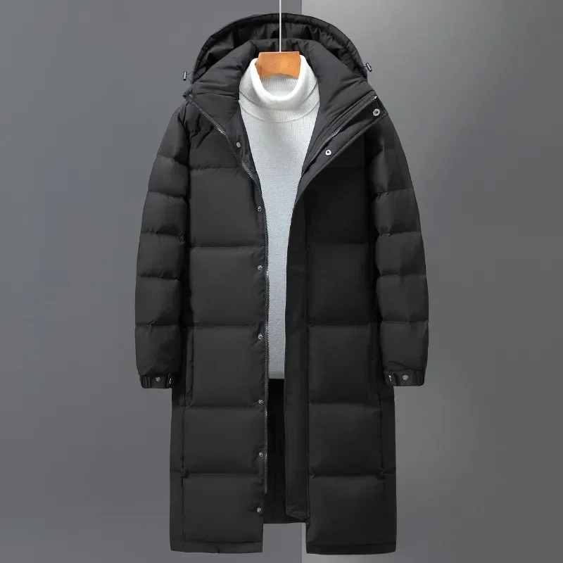 Long Hooded Quilted Coat | Robert in White - Juana Fashion