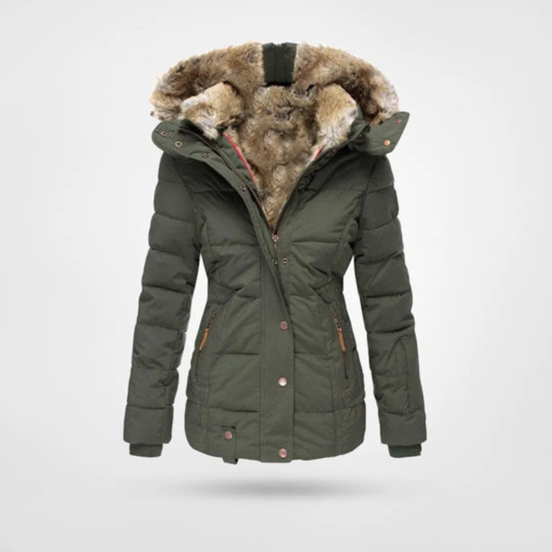 Women's Long Insulated Hooded Jacket | Jasmin in Black - Juana Fashion