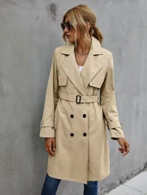 Women's Long Sleeve Trench Coat — View 6