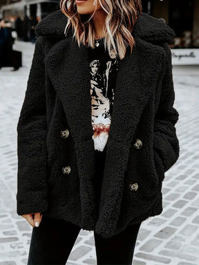 Women's Double Breasted Teddy Jacket — View 18