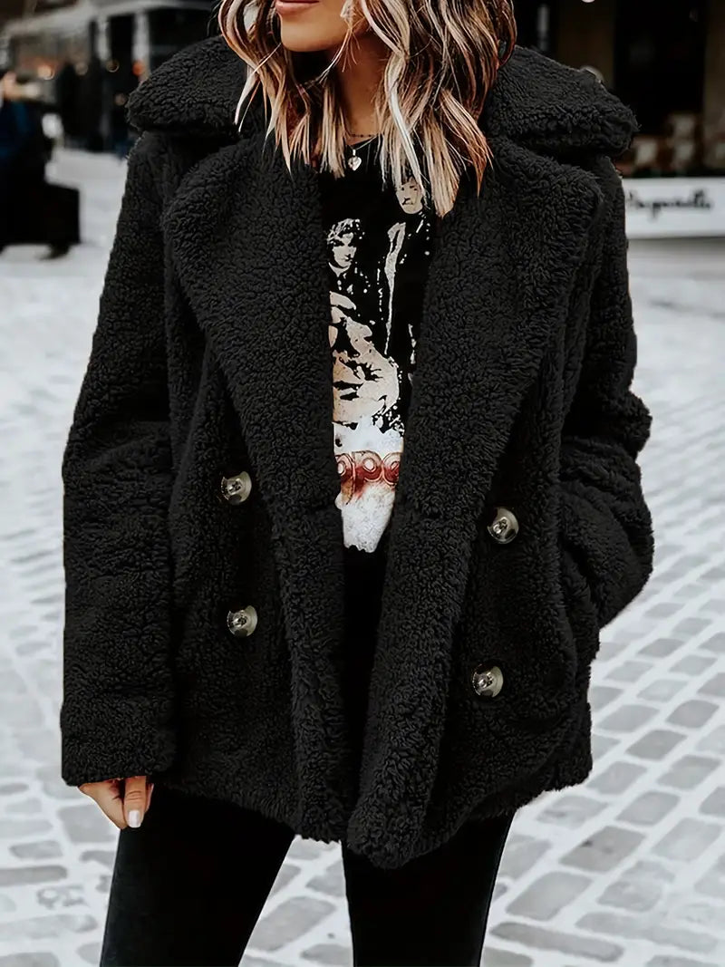 Women's Double Breasted Teddy Jacket — View 18