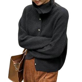 Women's Button Detail Turtleneck Sweater — View 8