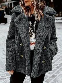 Women's Double Breasted Teddy Jacket — View 22