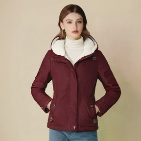 Women's Wool Blend Hooded Coat — View 1