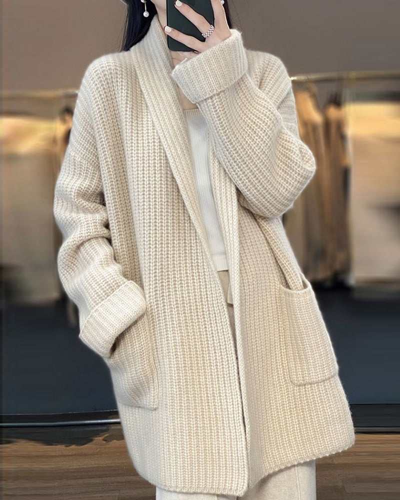 Women's Ribbed Drop Shoulder Cardigan — View 1
