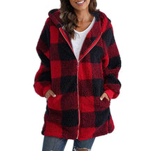 Women's Plaid Hooded Coat — View 4
