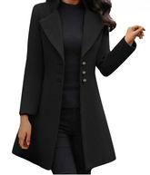Women's Wool Long Sleeve Coat — View 1
