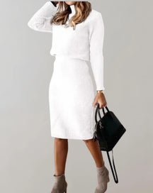 Women's Two Piece Fitted Ribbed Knit Set — View 6