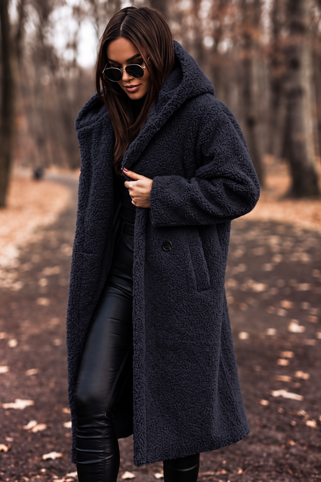 Women's Hooded Teddy Coat — View 9