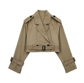Women's Short Belted Trench Coat | Karla in Beige - Juana Fashion