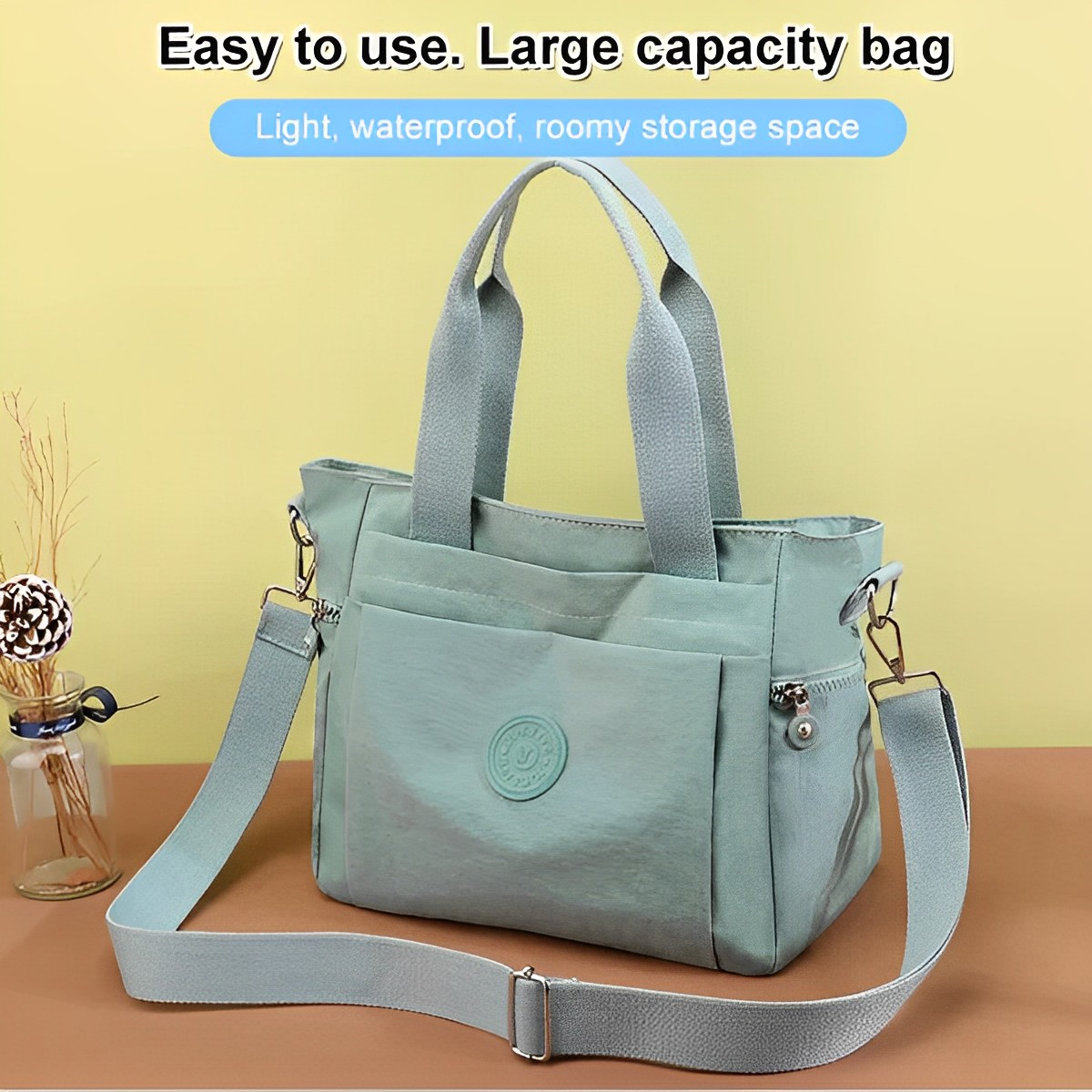 Women's Seven Compartment Shoulder Tote Bag by Juana Fashion