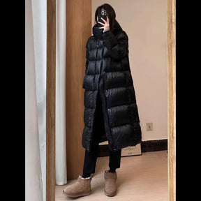 Women's Balloon Sleeve Thumbhole Hooded Puffer Jacket — View 7