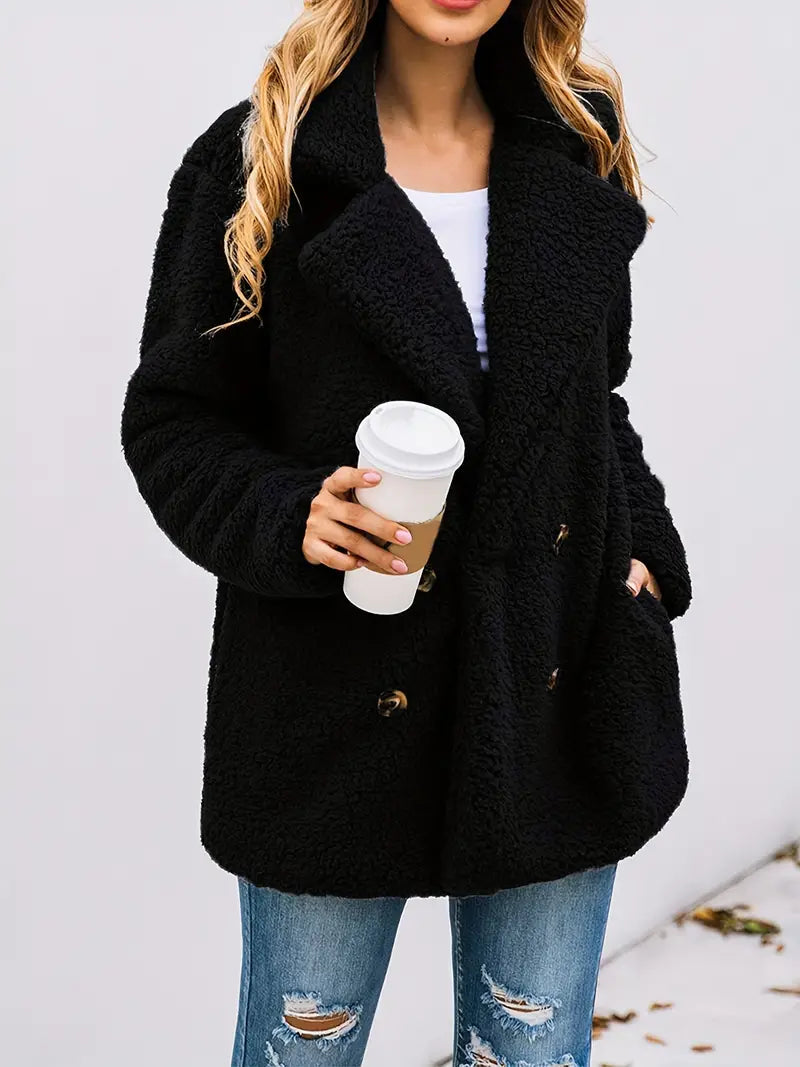 Women's Double Breasted Teddy Jacket — View 17