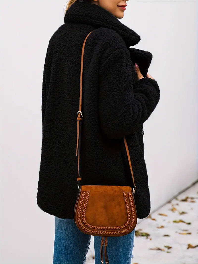 Women's Double Breasted Teddy Jacket — View 16