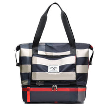 Plaid Travel Tote Bag with Multiple Compartments in Black by Juana Fashion