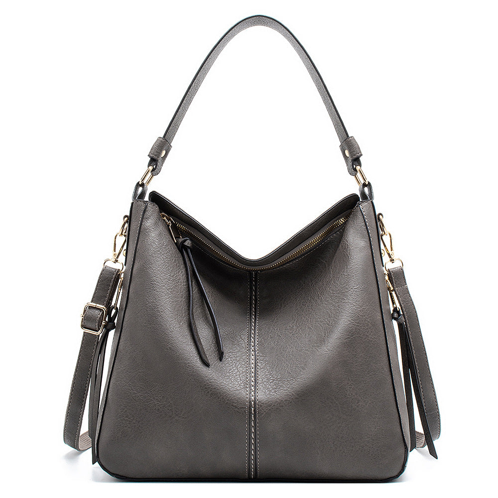 Women's Faux Leather Convertible Hobo Bag in Dark Gray by Juana Fashion