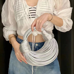 Women's Knot Handle Statement Handbag by Juana Fashion