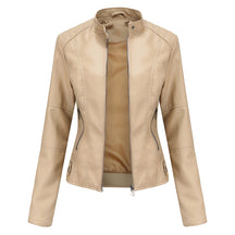Women's Faux Leather Zip-Up Biker Jacket | Kirsten in Black - Juana Fashion