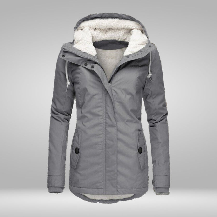 Women's Wool Blend Hooded Coat — View 2