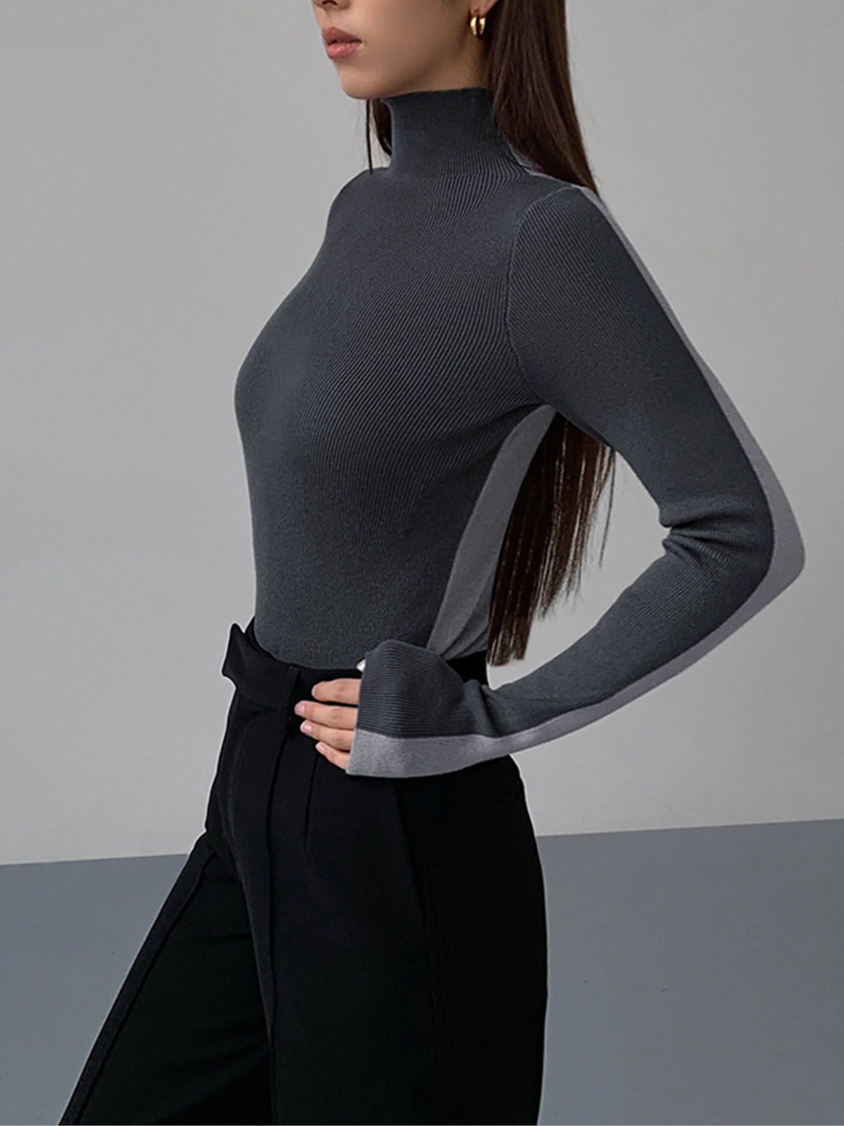 Women's Long Sleeve Turtleneck Sweater — View 9