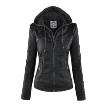 Women's Floral Zip Front Leather Look Jacket — View 10