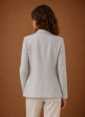 Women's Tailored Single-Button Blazer | Livia in Gray - Juana Fashion