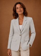 Women's Tailored Single-Button Blazer | Livia in Gray - Juana Fashion