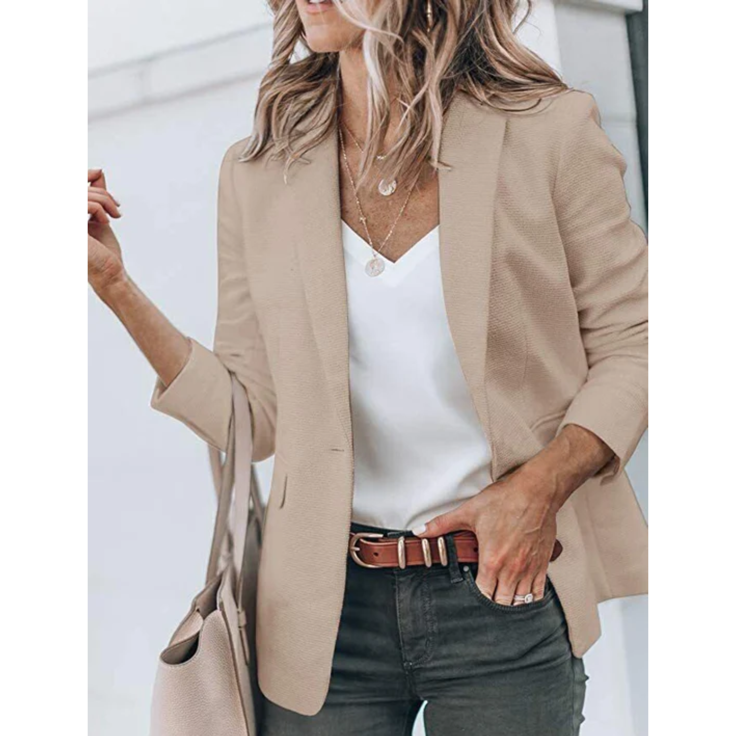 Women's Relaxed Open-Front Blazer | Jacqueline in Yellow - Juana Fashion
