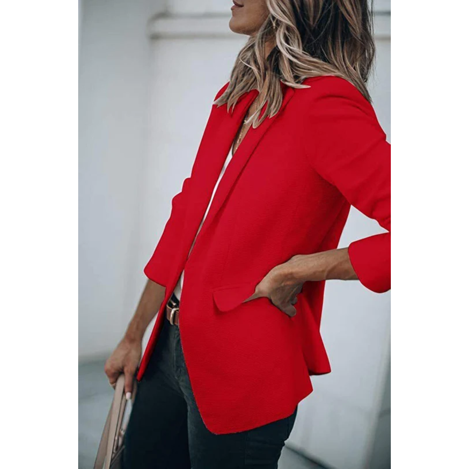 Women's Relaxed Open-Front Blazer | Jacqueline in Yellow - Juana Fashion