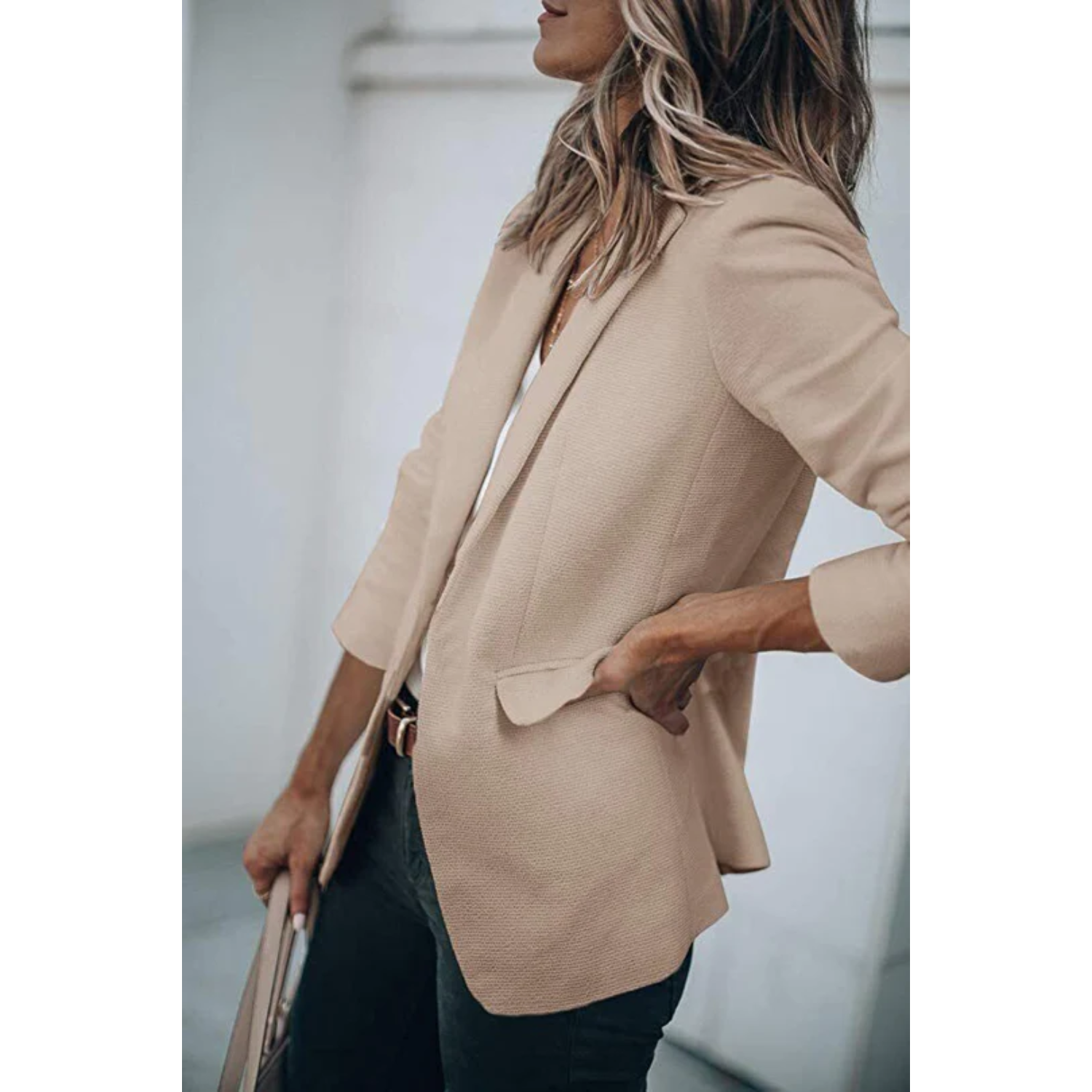 Women's Relaxed Open-Front Blazer | Jacqueline in Yellow - Juana Fashion