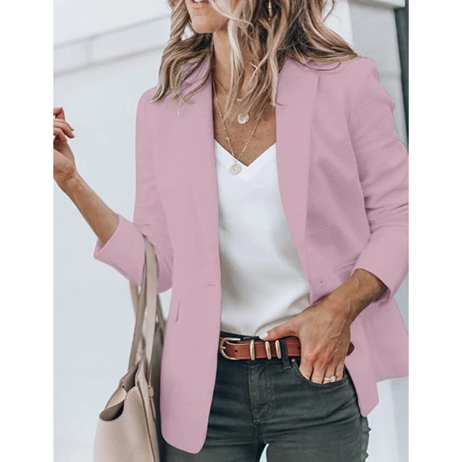 Women's Relaxed Open-Front Blazer | Jacqueline in Green - Juana Fashion