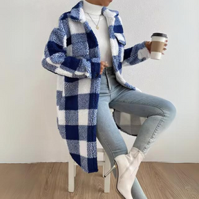 Women's Plaid Longline Coat — View 1