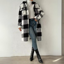 Women's Plaid Longline Coat — View 2