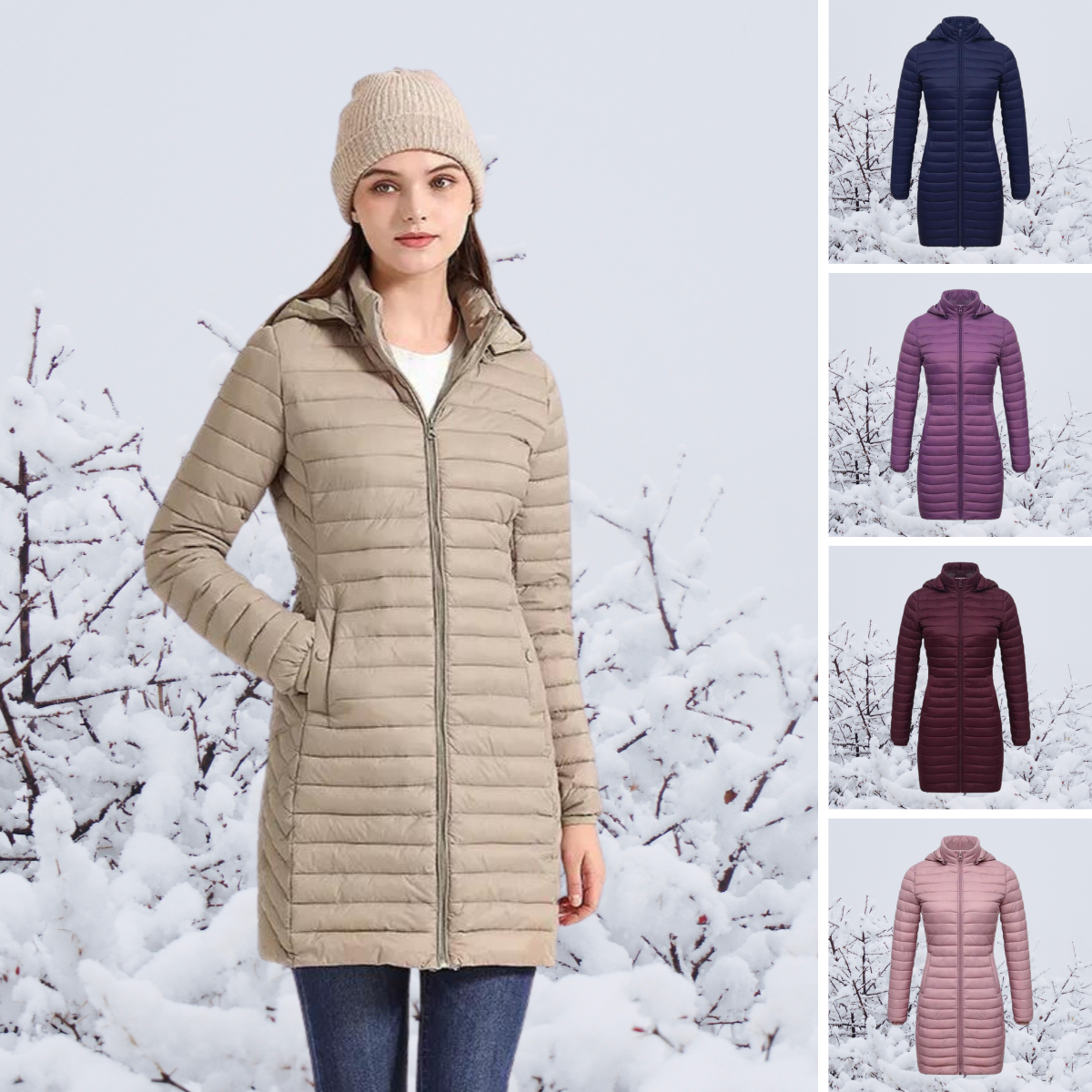 Women's Hooded Longline Parka Coat — View 2